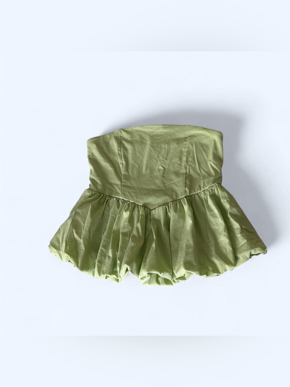 Strapless Light Green Peplum Skirt